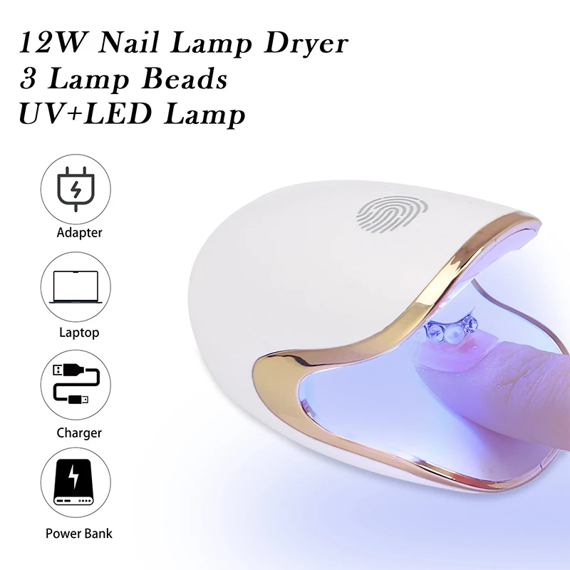 Fast Drying 12W Dinosaur Egg UV Nail Lamp Dryer Mini Single Finger Phototherapy Machine Nail Gel Polish Cured Manicure Tools