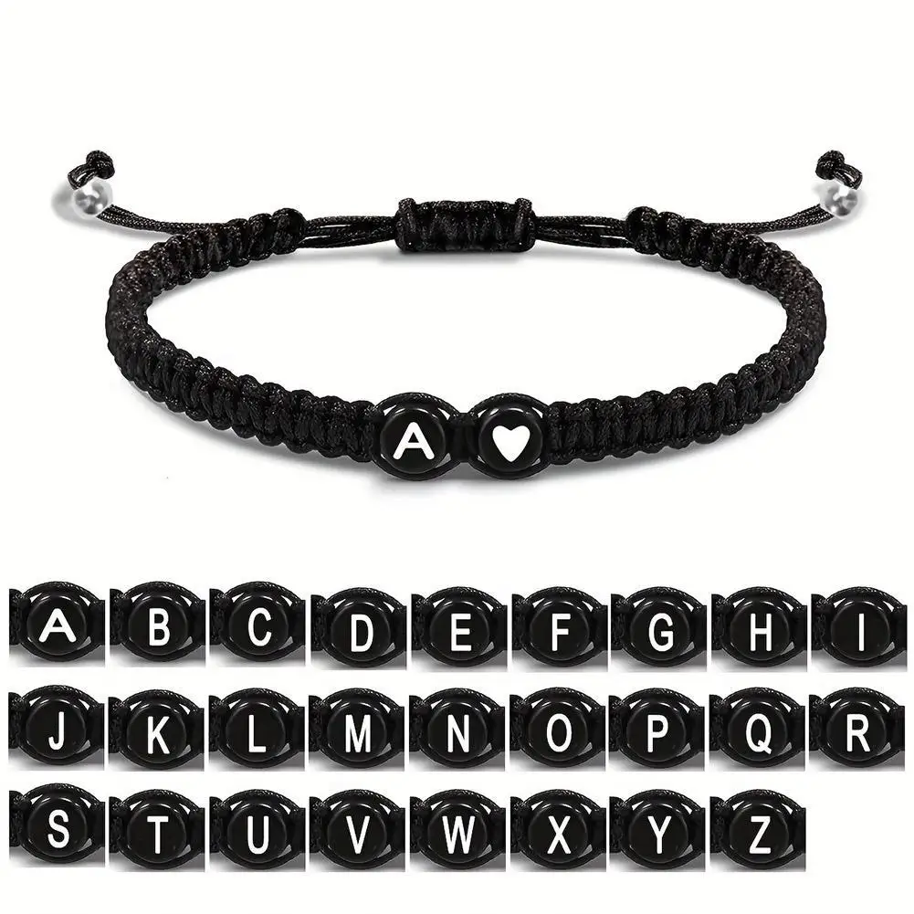 צמידי אותיות אישיות בעבודת יד A-Z 💝