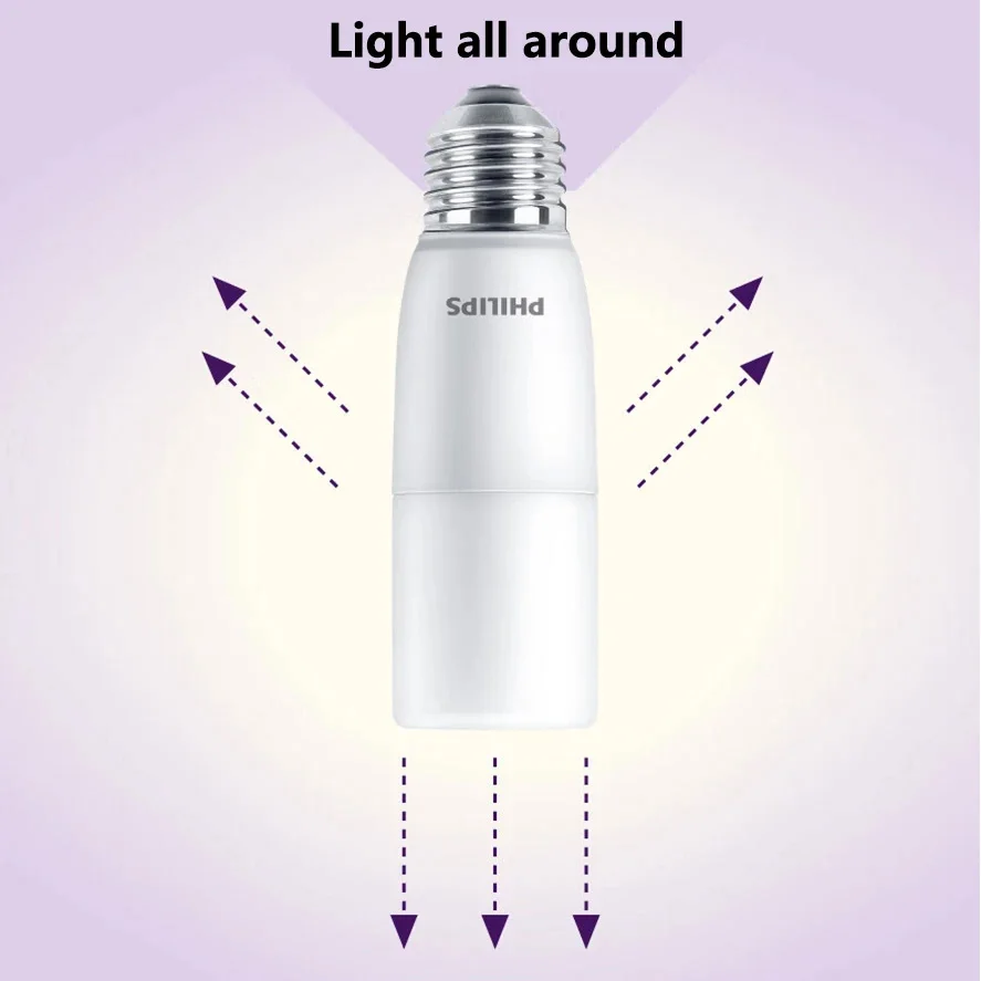 Philips MyCare Series E27 LED Stick Light Bulbs EyeComfort No Glare Indoor Lighting Lamps 5.5W 7.5W 9.5W Optional 220-240V 4000K