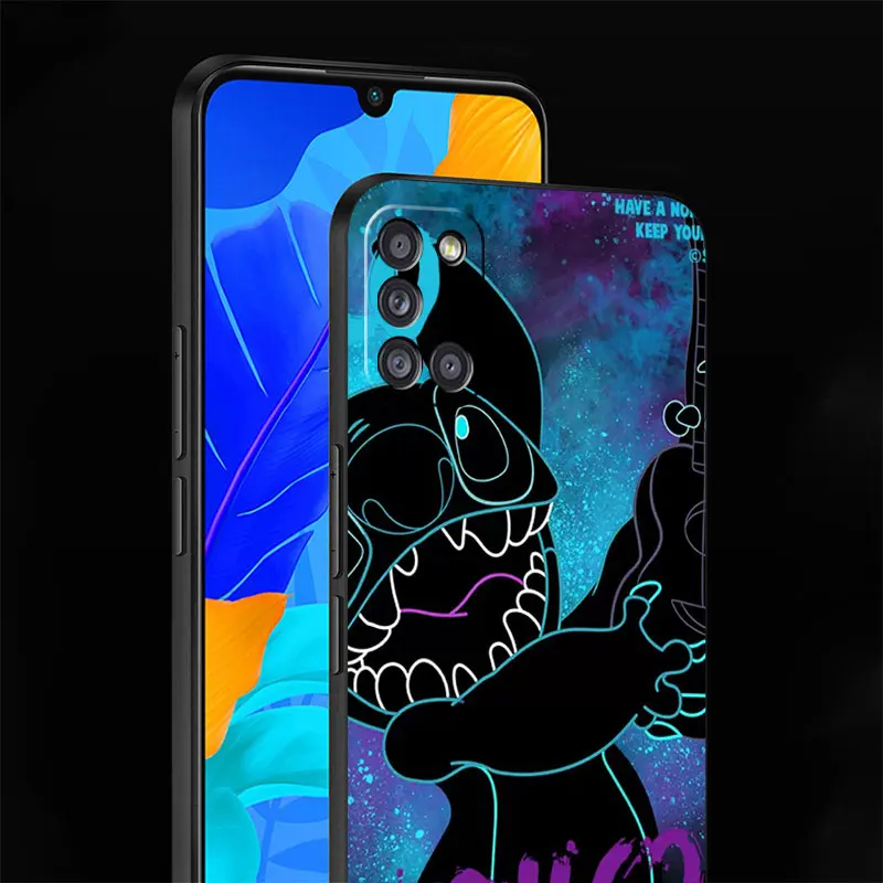 Phone Black Case for Samsung Galaxy A13 A22 5G A51 A32 A54 A23 A72 A12 A52 A34 A33 Silicone Cover Disney Cute and Cool Stitch