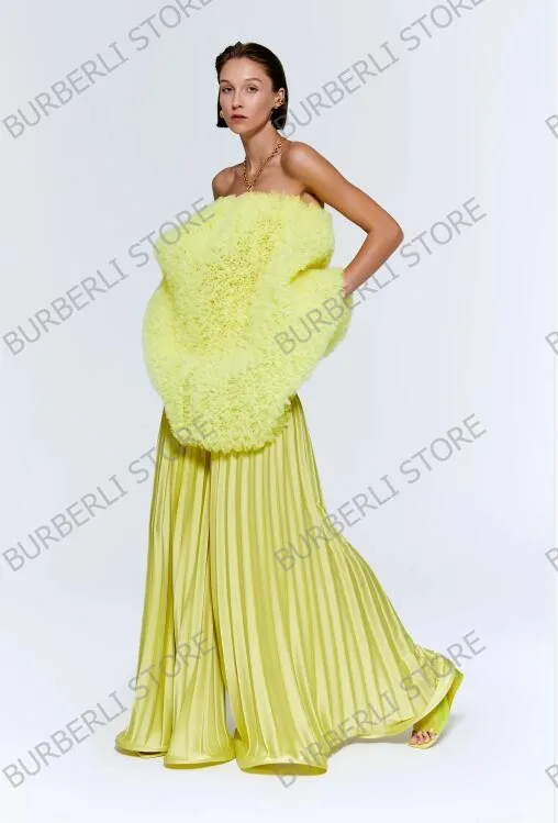 Chique Strapless Ruches Tule Mini Jurken Weelderige Gezwollen Mesh Korte Prom Feestjurken Mouwloos Een Lijn Formele Optocht Jurk