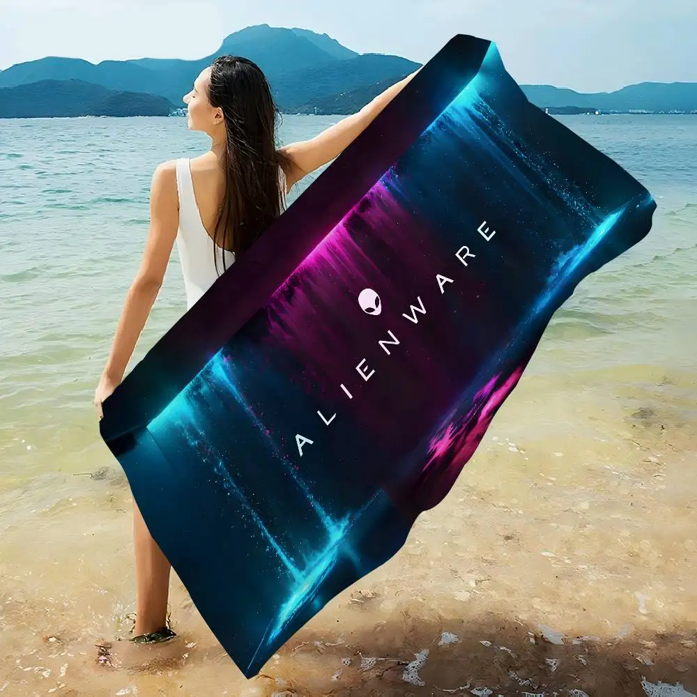 Dell Alienware Animation PC Gaming Big Microfiber Beach Towels Sand Beach Towels Pool Towel for Travel Swim Pool Yoga