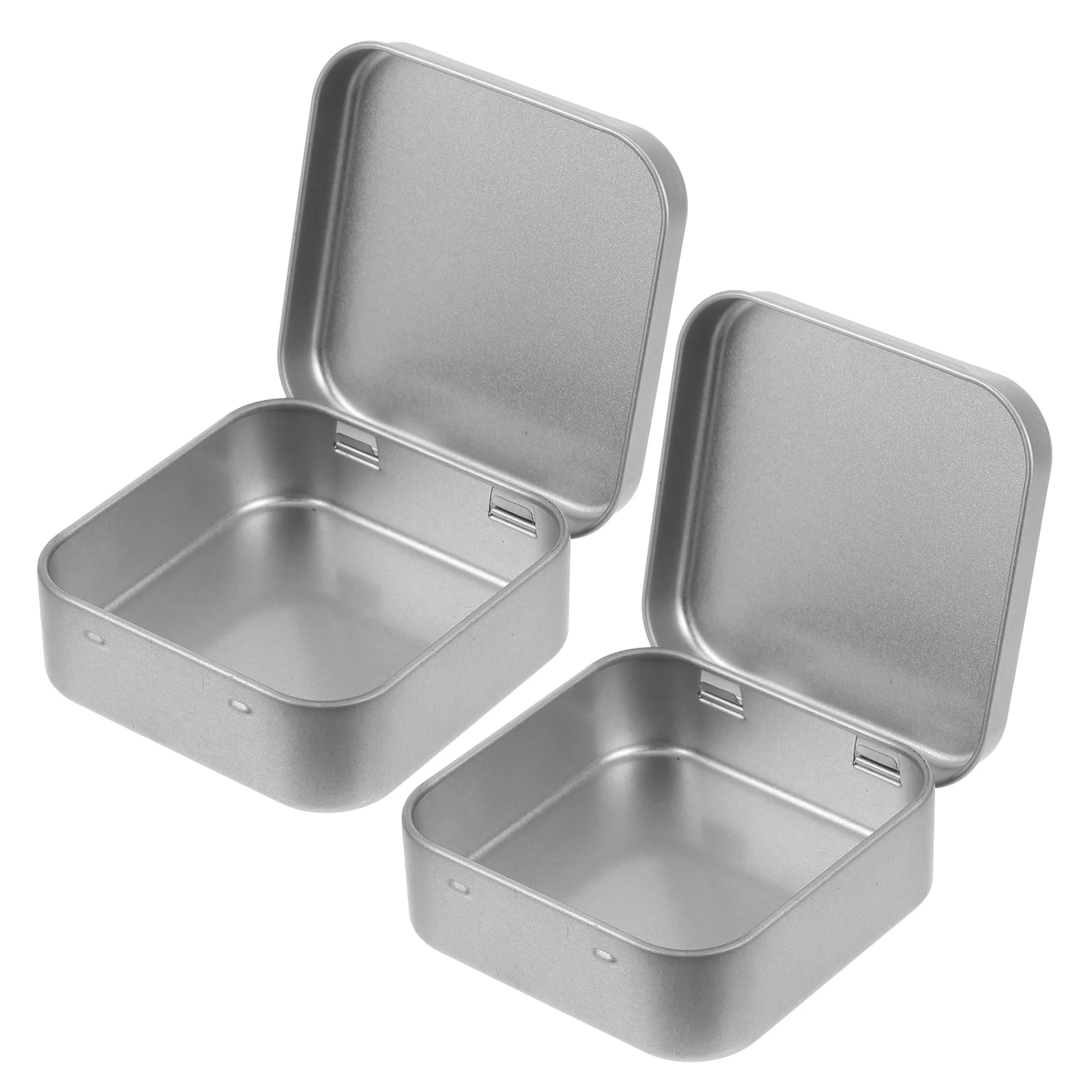 

2 Pcs Small Hardware Jewelry Box Tin Case Mini Treat Organizer with Lids Tinplate