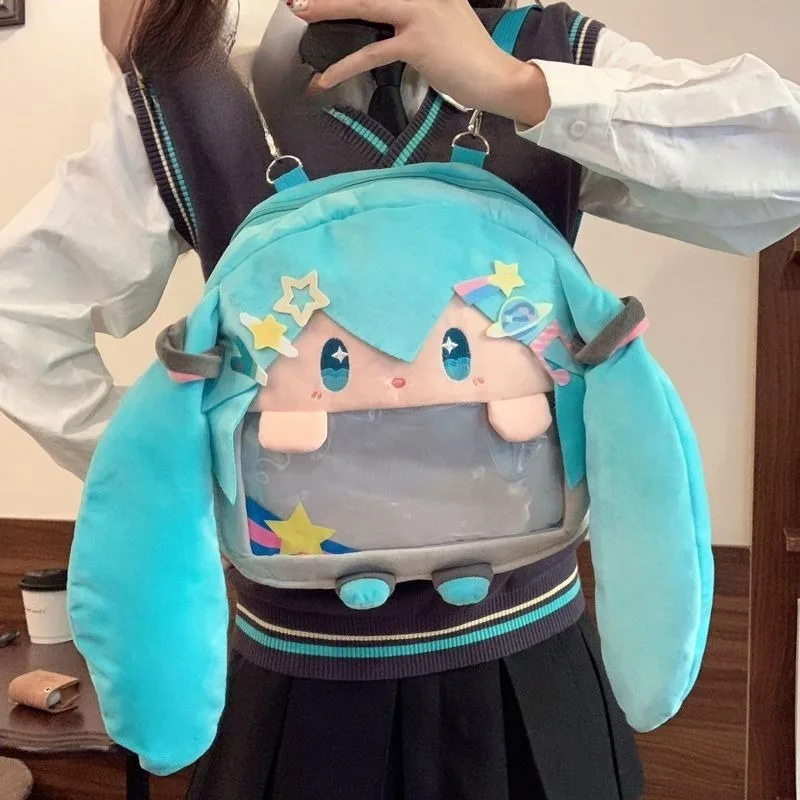 جديد لطيف فوفو هاتسون ميكو أنيمي ميكو سعة كبيرة حقيبة بنقوش كرتونية أفخم كبير الفم على ظهره Kawaii واحد الكتف حقيبة كروسبودي #1