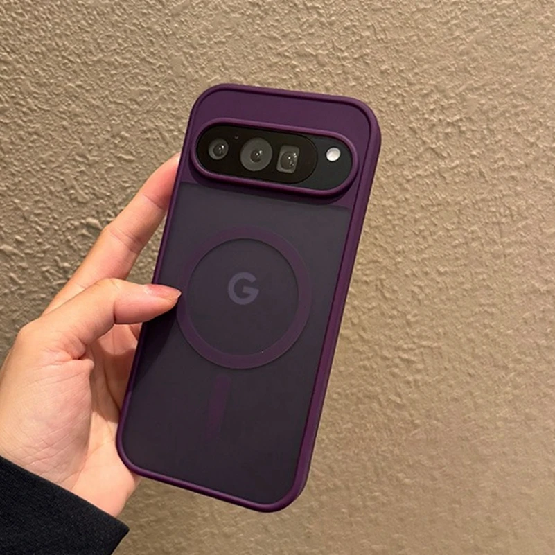 Magsafe capa magnética fosca translúcida para google pixel 10 proxl 9 pro xl 10pro 10 9a carregamento sem fio doce cor capa fina