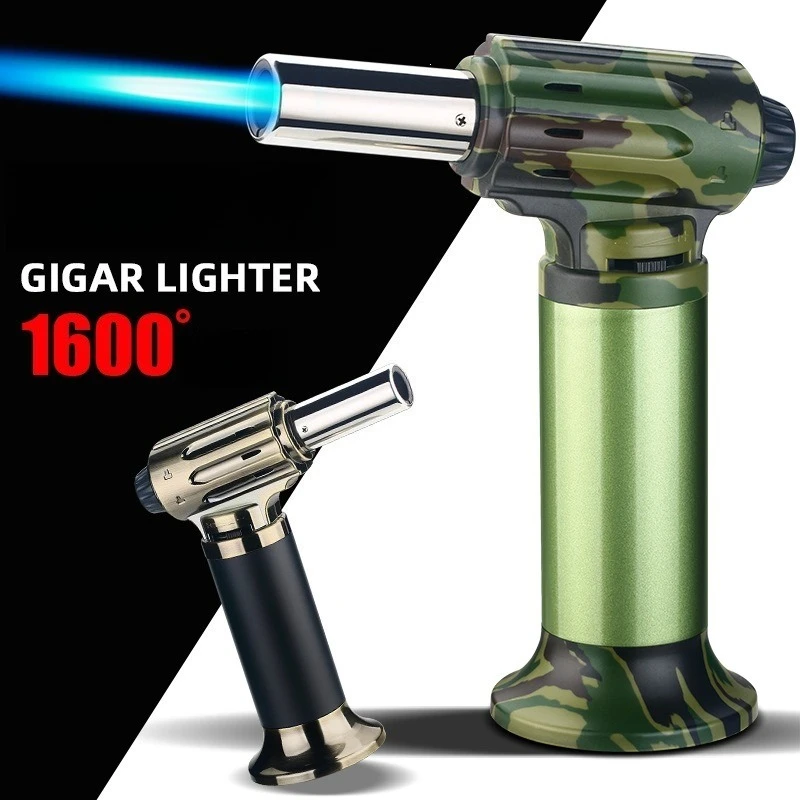 High Temperature Welding Gun High Power Spray Gun Butane Gas Lighter Safety Lock Fire Switch Outdoor BBQ Kitchen Cigar Lighters