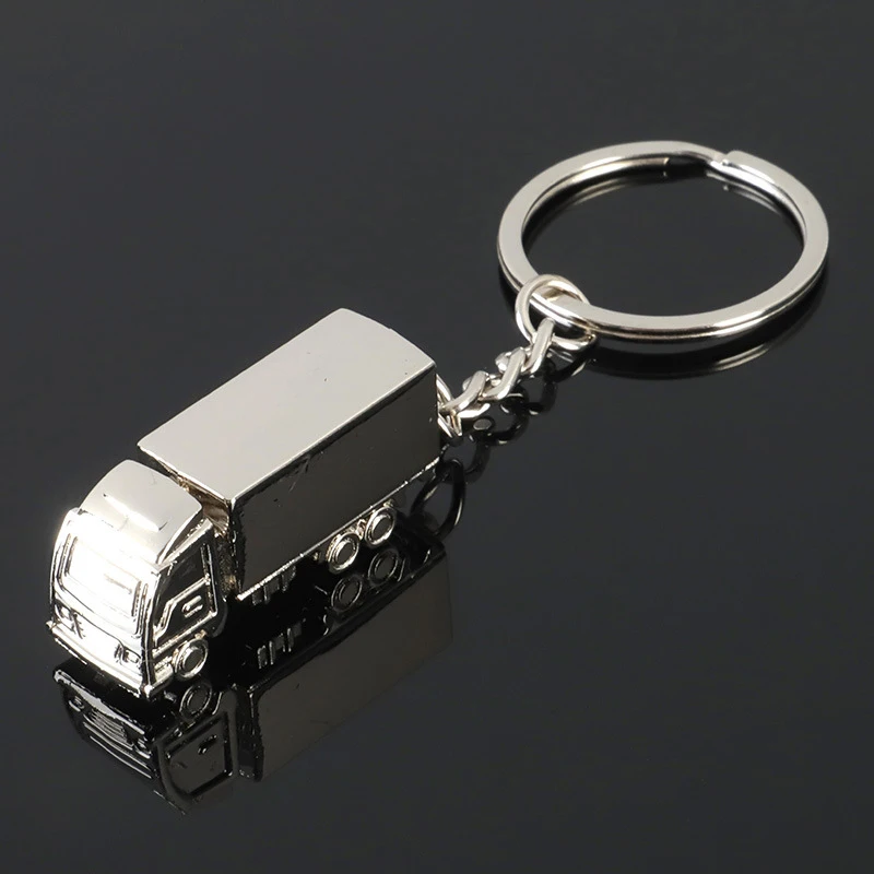Creative Three-dimensional Truck Keychains Simple Metal Key Ring Pendant Exquisite Backpack Decoration Accessories Gifts