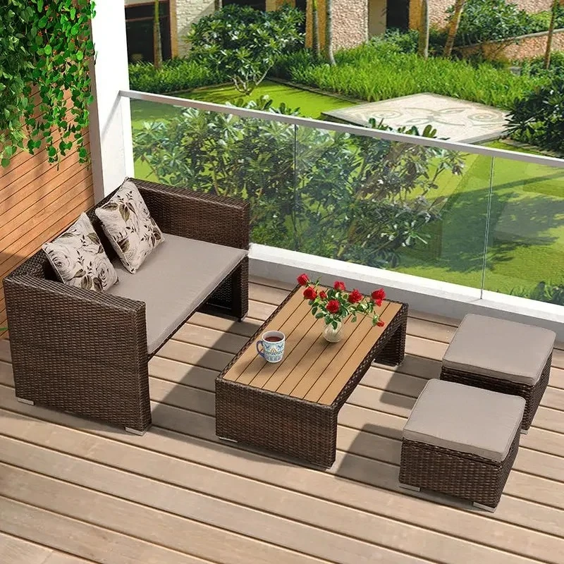 

Leisure Chair Bedroom Living Room Retro Couch Simple Rattan Creative Backrest Recliner