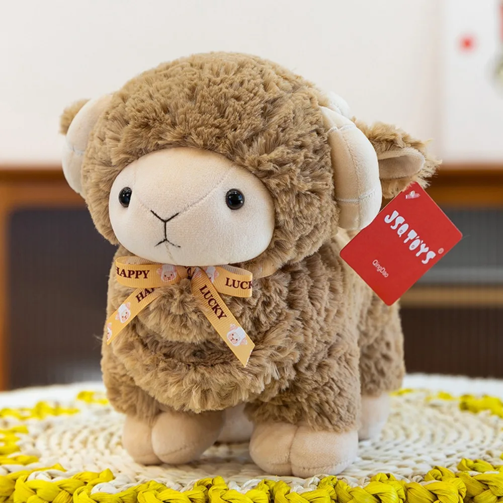 

PP Cotton Standing Goat Plush Doll 23cm Stuffed Sheep Plush Toys Soft Fluffy Baby Goat Keychain Easter Gifts