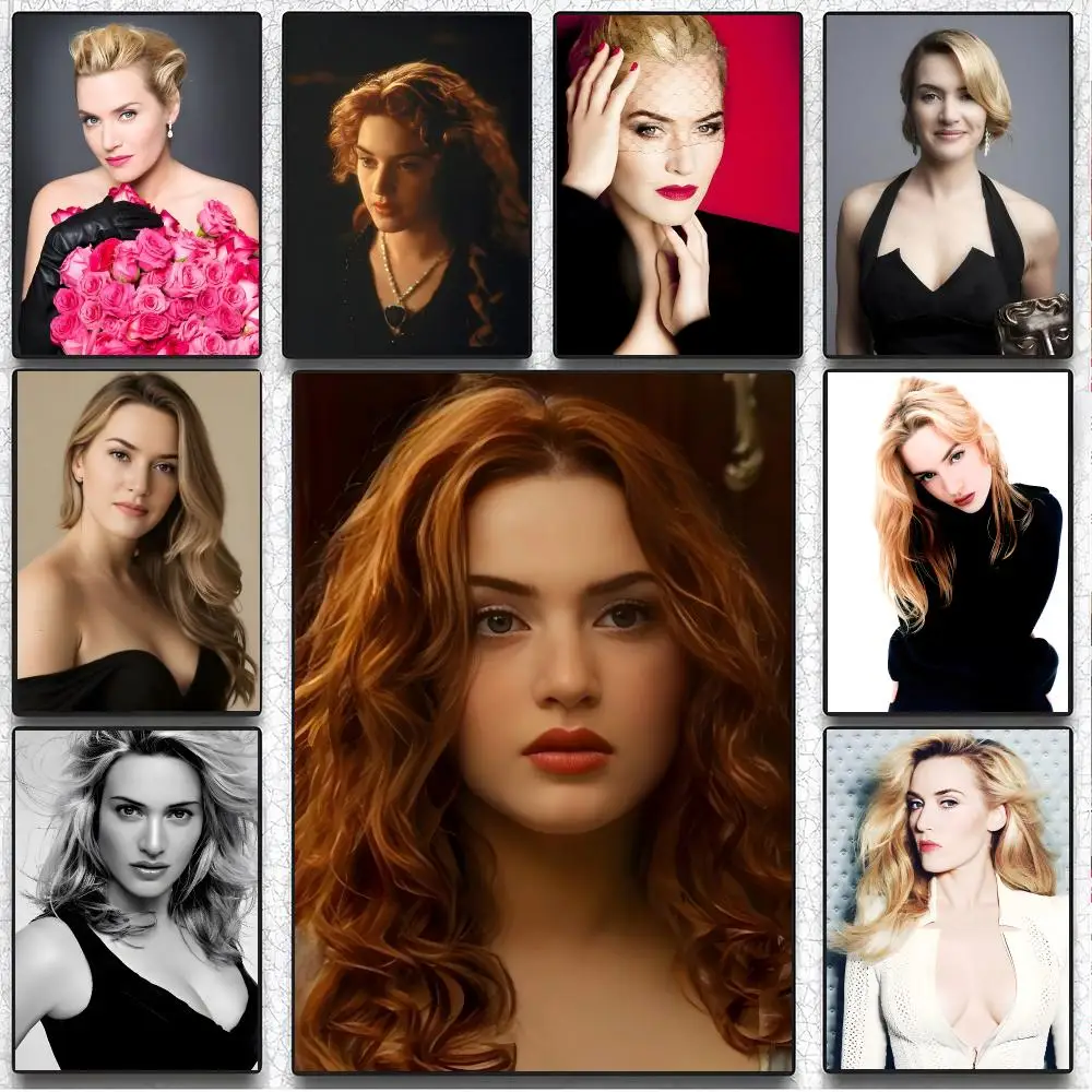 Poised Celebrity K-Kate Winslet Poster Artistic Instant Peel-Off Wall Decor Atmosphere Setter for Bedside & Shared Room