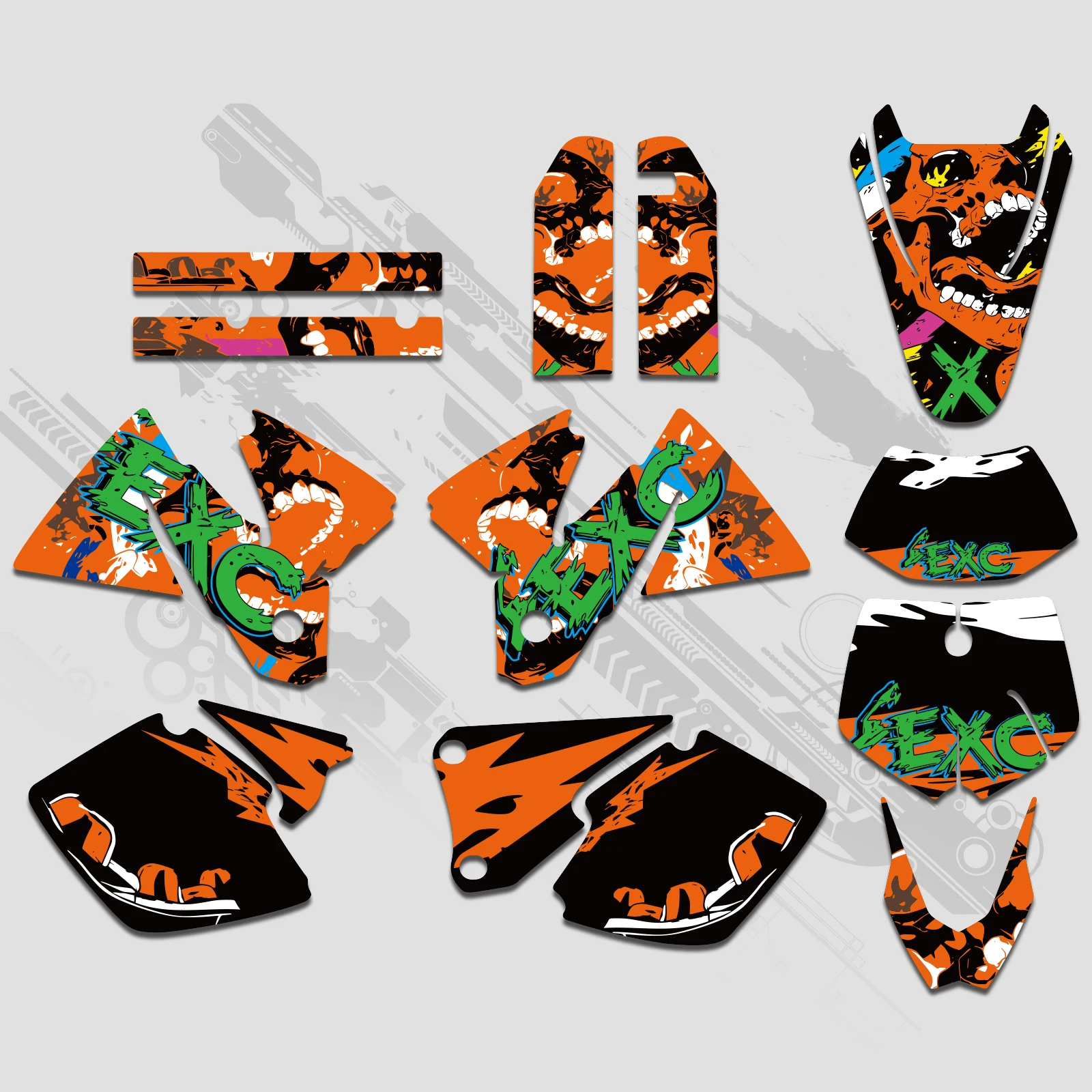 

For KTM EXC 300 EXC 250 1998 1999 2000 Motocross Graphics Background Decals Sticker Customize EXC 125 EXC 200 EXC 380 EXC 400