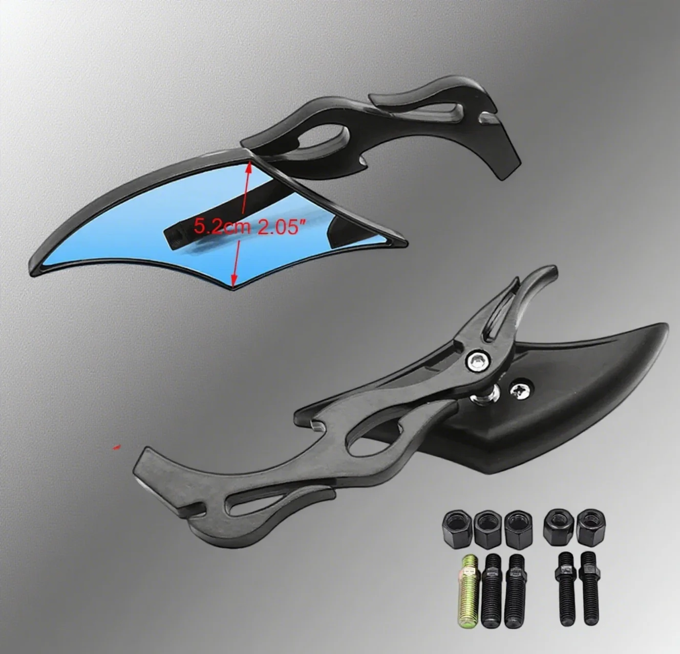 8/10mm Flame Style Motorcycle Mirrors For Harley Touring Street Electra Glide Dyna Sportster XL1200 883 Softail
