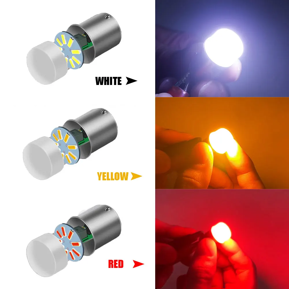 

1Pcs P21W LED Bulb 1156 BA15S Led Car Signal Lamp R5W R10W DRL Daytime Running Light 12V Auto Light White Yellow Red Universal