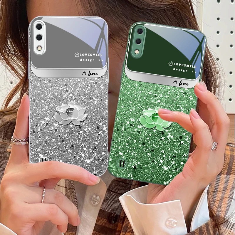 

Pink gradient lotus For Samsung M02 12 Note 8 9 10 20 A 01 A02 A03 Core 04 05 06 10 12 13 14 15 A16 glass Ultra phone case