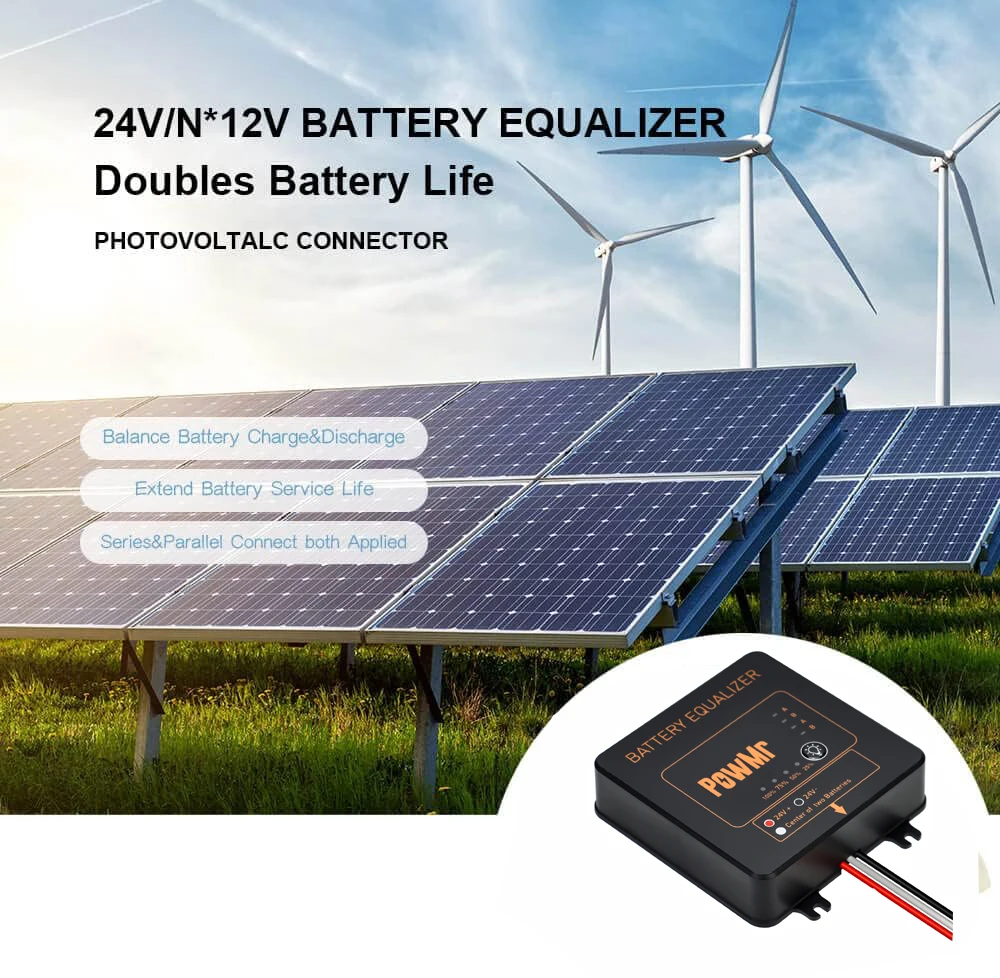 US Stock 24V 2×12V and 48V 4×12V or 8×12V or More Battery Equalizer Voltage Balancer Extend Batteries Life 1 Year and More for Batteries