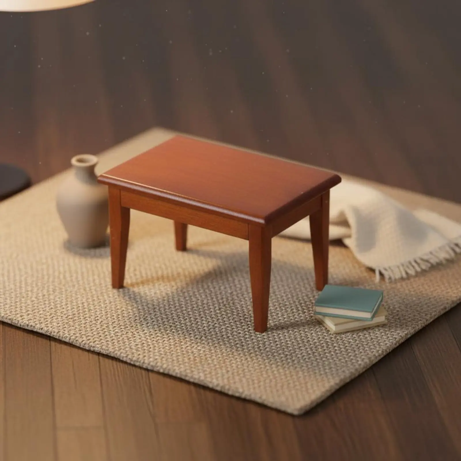 5 Pieces Dollhouse Table Chair Set Detailed Craftsmanship Mini Wooden Dining Table 1:12 Dollhouse Furniture Wood Grain Look