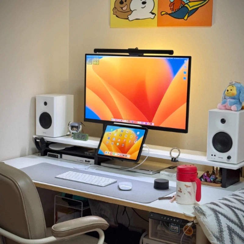 

Desktop Laptop Riser, Beechwood Modular Monitor Stand, Wooden Storage Shelf for Desk, Ergonomic Heightening Display Organizer