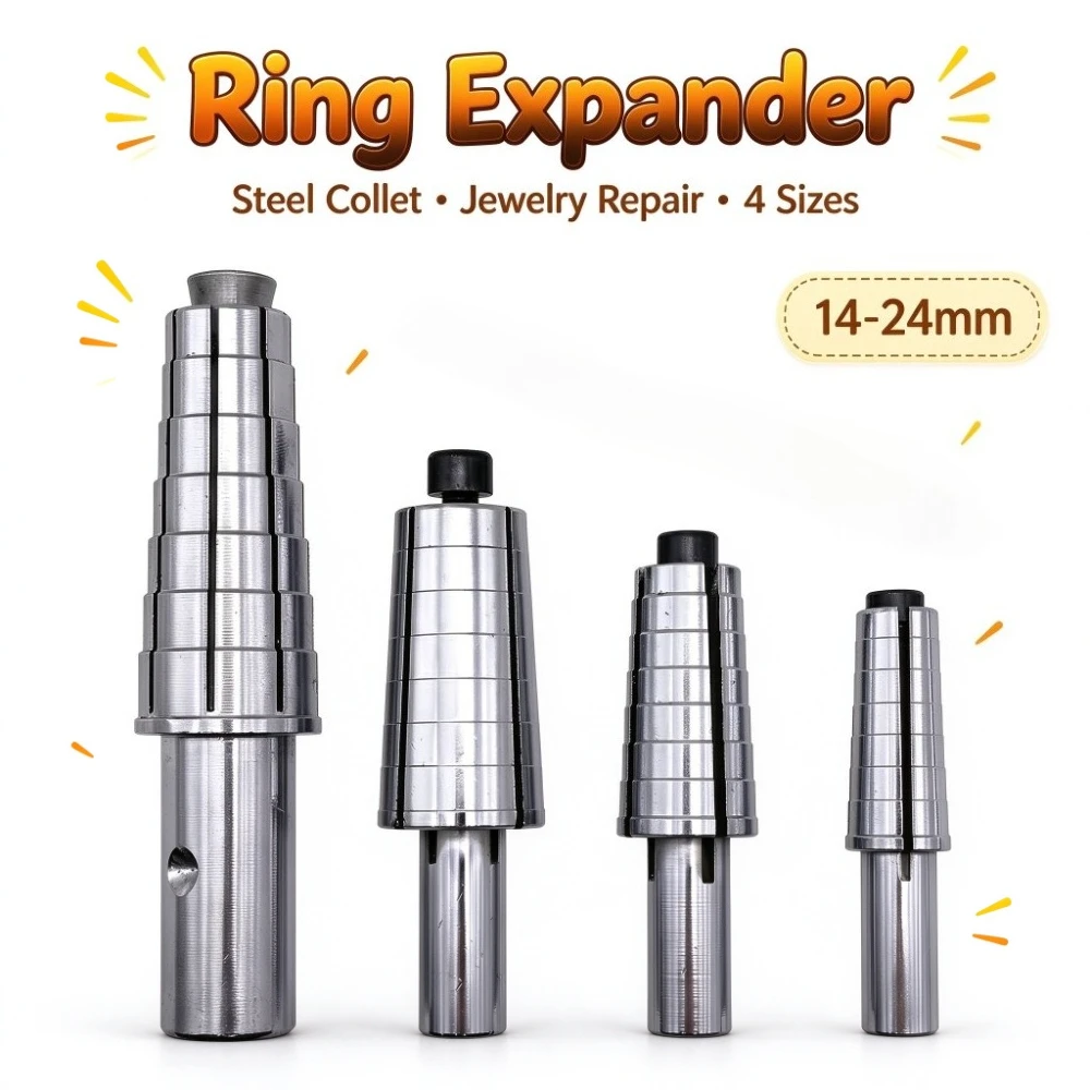 Steel Segmented Ring Expander Collet for Ring Resizing Shaping Manual Rotary Jewelry Making Reapir Tools Adjustable 14mm-24mm