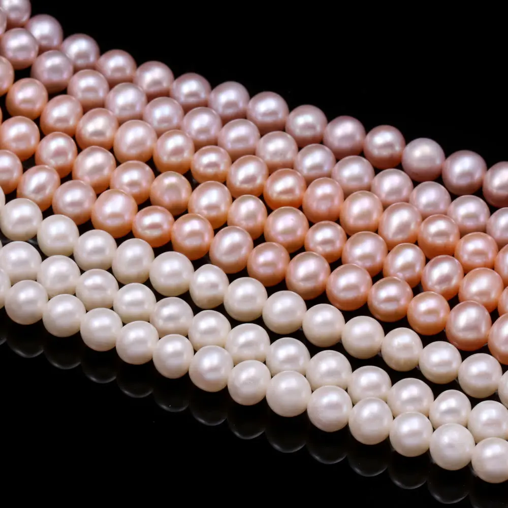 

6-7mm High Quality Round Natural Freshwater Pearl Beads for Jewelry Making Supplies DIY Necklace Bracelet Earrings Accessories