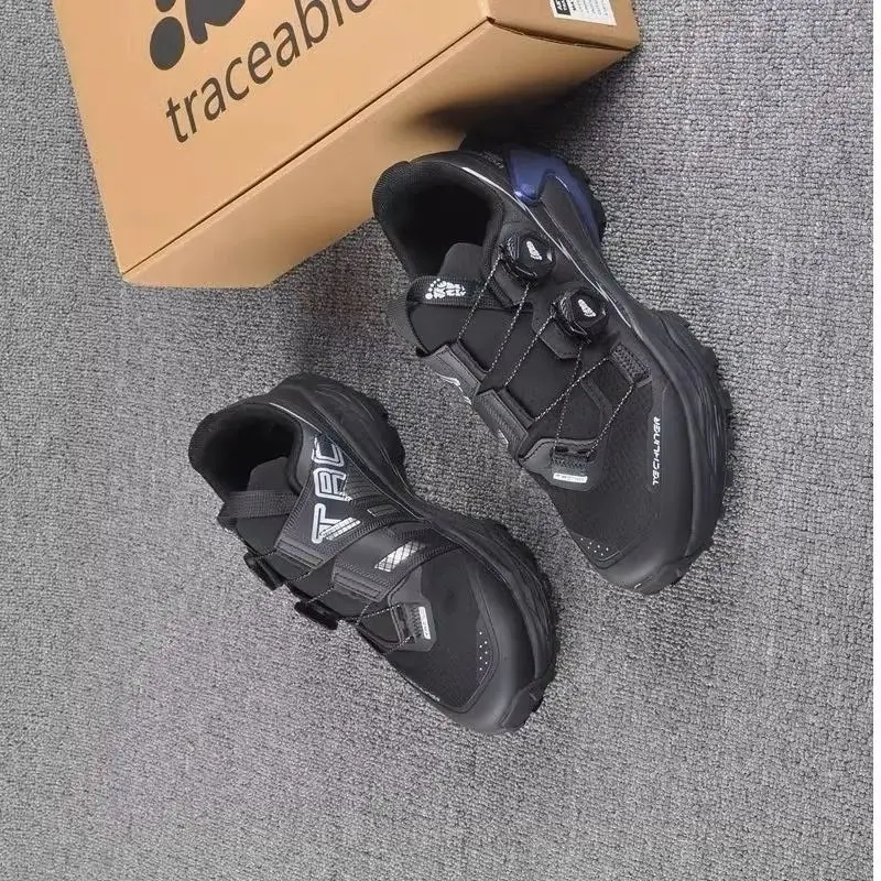 Luxury Brand Mens Trail Running Shoes Quick Lacing Outdoor Sports Shoes Unisex Anti Slip Walking Sneakers Couples Training Shoe