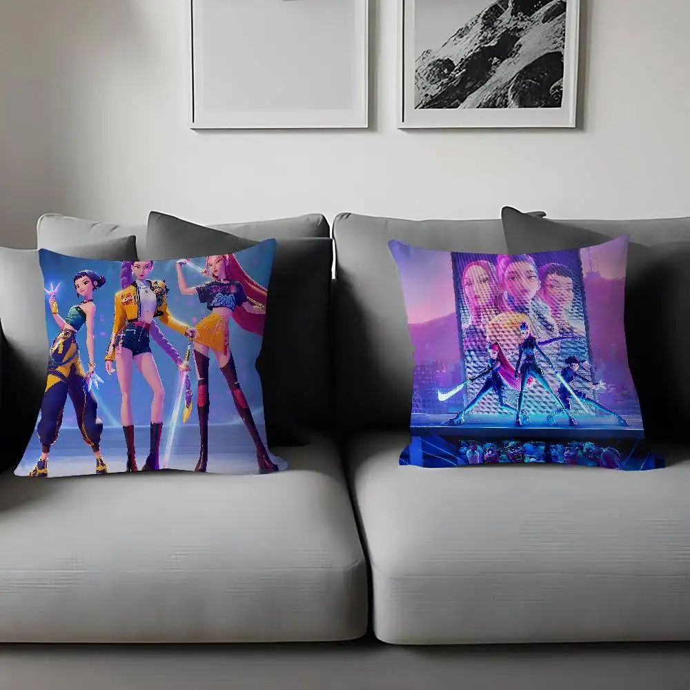 KPop Demon Hunters Pillow Gift Home Office Decoration Pillow Bedroom Sofa Car Cushion CoverPillow Case