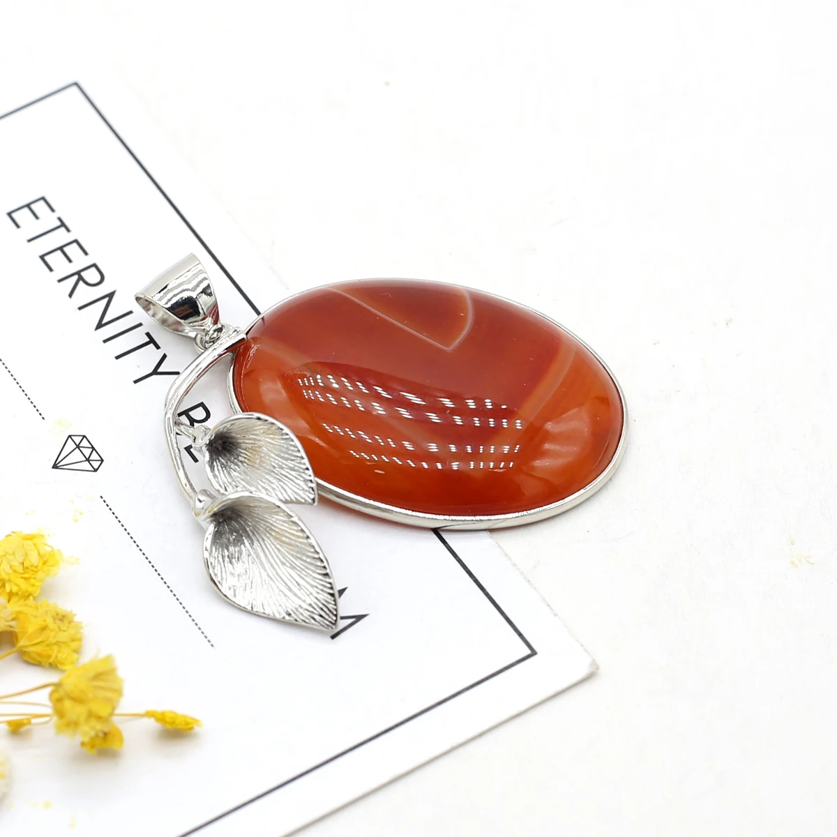 New Style Pendant Natural Stone Shell Leaf Oval Pendant For Jewelry Making DIY Necklace Bracelet Earrings Accessory