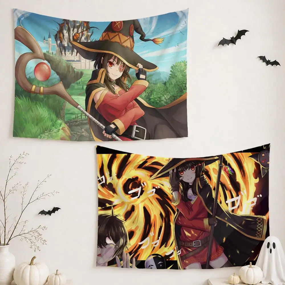 Anime K-Konosuba Tapestry Custom Living Bedroom Party Dormitory Interior Wall Bohemian Decoration Attached Clip