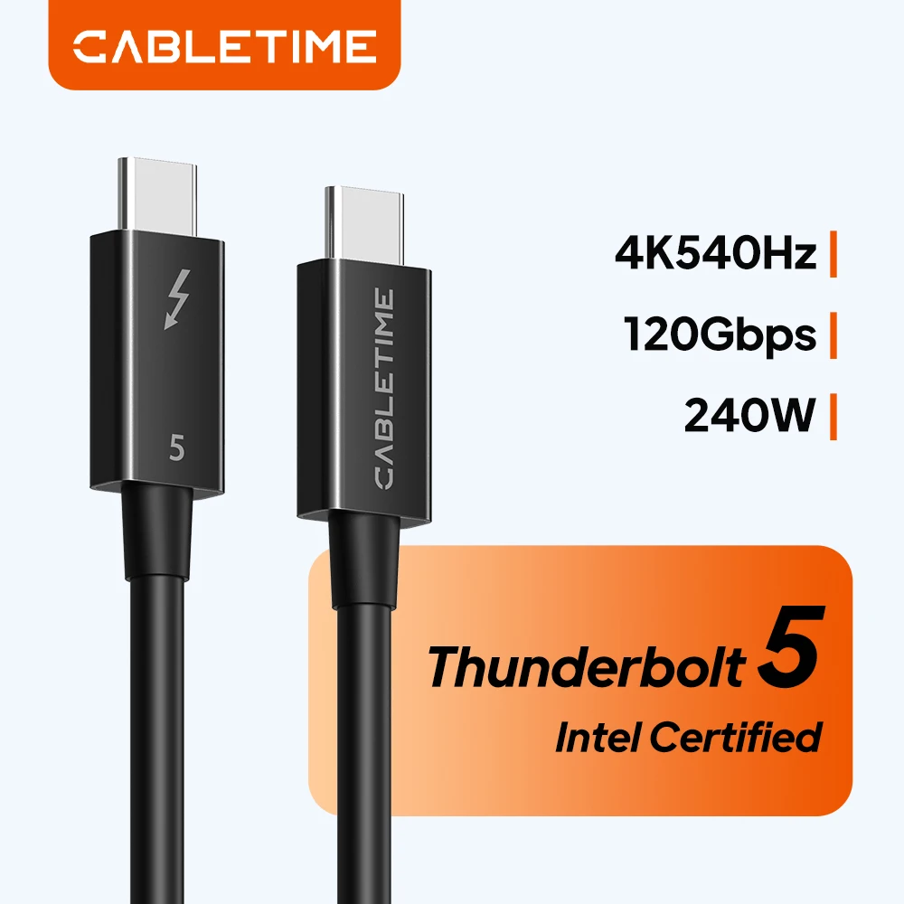 cabletime-thunderbolt-5-認定ケーブル-120gbps-8k60hz-pd-240w-データ同期ケーブル-高速充電対応-macbook-ipad-ssd-m4-用