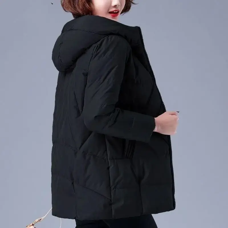 Winter Warm Big Size 4xl Hooded Parkas Coats Women Loose Mid Length Down Cotton Overcoats Thicken Snow Wear Jackets