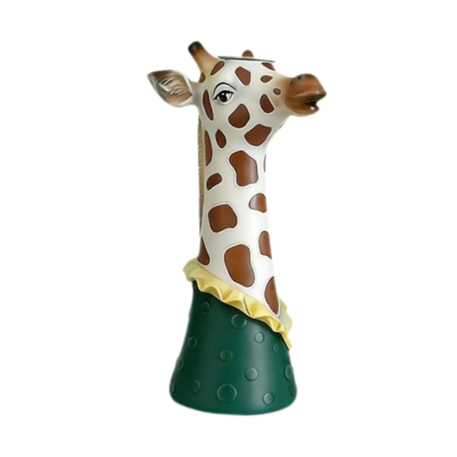 Modern Animal Head Giraffe Vase Vinyl Decorative Object Centerpiece for Living Room Table Decor