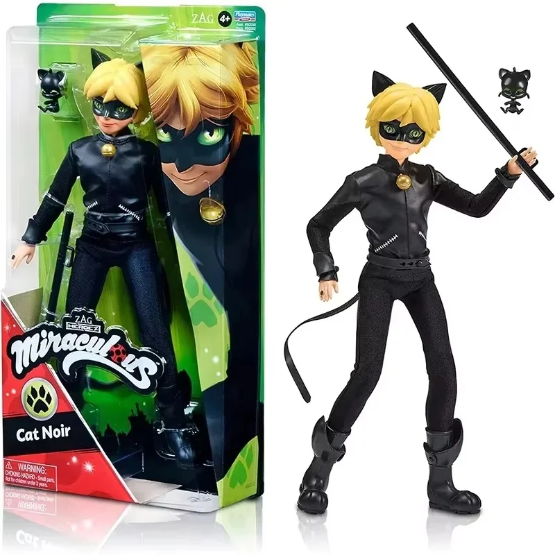 Genuine Miraculous Ladybug Miracle Girl Black Cat Noir Peripheral Handicraft Boy Super Black Cat Model Figures Birthday Gift