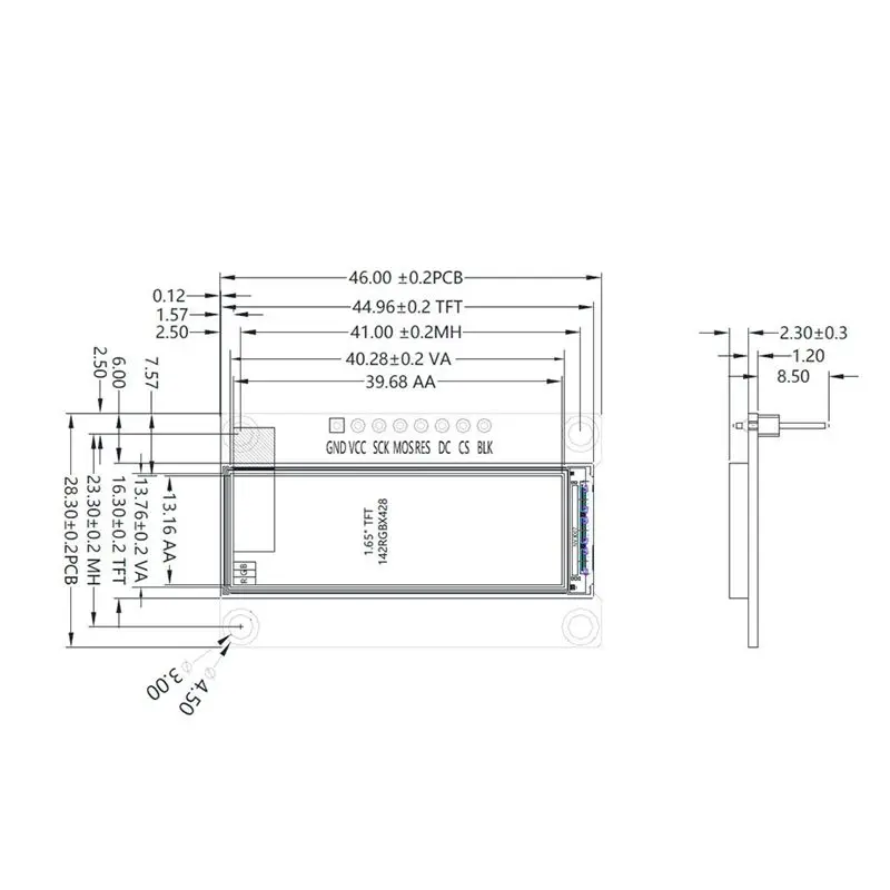وحدة شاشة ملونة B27B 1.65 بوصة 142X428 IPS TFT شاشة LCD لاردوينو لراسبيري PI #5