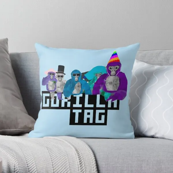 Gorilla Tag Party Time Brithday Gang Gor  Printing Throw Pillow Cover Wedding Sofa Comfort Throw Pillows not include One Side