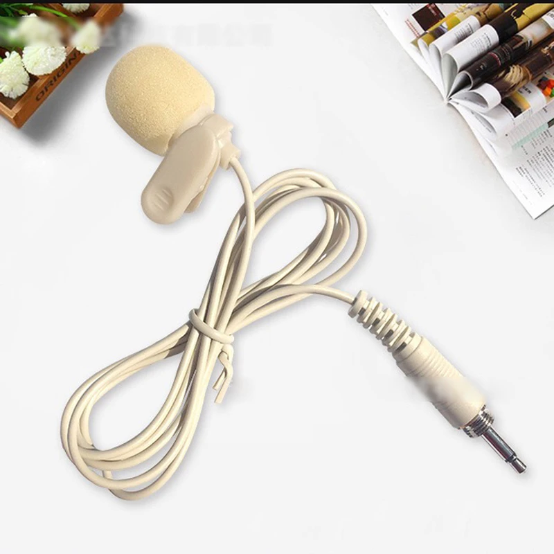 Mini microfone com fio com rosca de 3.5mm, microfone com fio para interface de transmissor de microfone sem fio, microfone de lapela de lapela