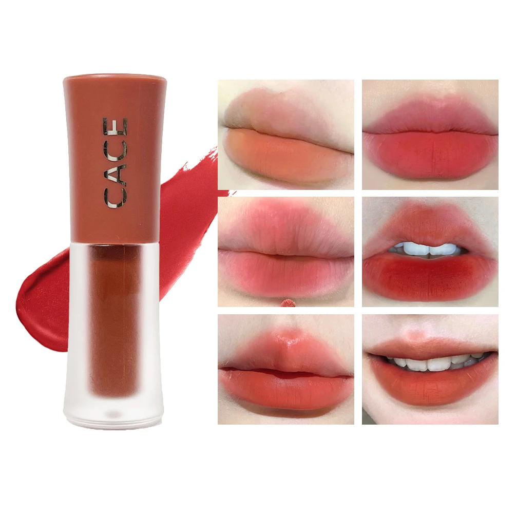 Sexy Rode Lippenstift Lipgloss Make-Up Waterdichte Fluwelen Non-Stick Cup 6 Kleuren Lip Tint Matte Langdurige Vloeibare Lippenstift Cosmetisch