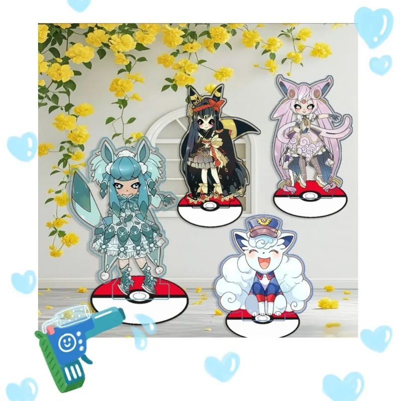 Recycled Acrylic Standees for Pokemon Glaceon Umbreon Espeon Alolan Vulpix Desk Decoration Decorative Creativity Cute Gift15cm