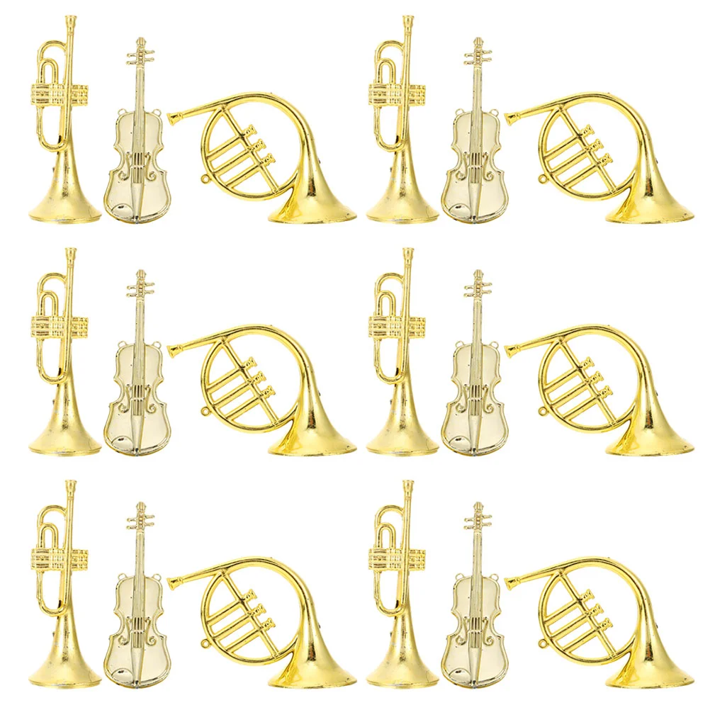 Musical Instrument Model Christmas Outdoor Decor Trumpet Ornament Hanging Horn Tree Violin Ornaments Garland Plastic Wreath for