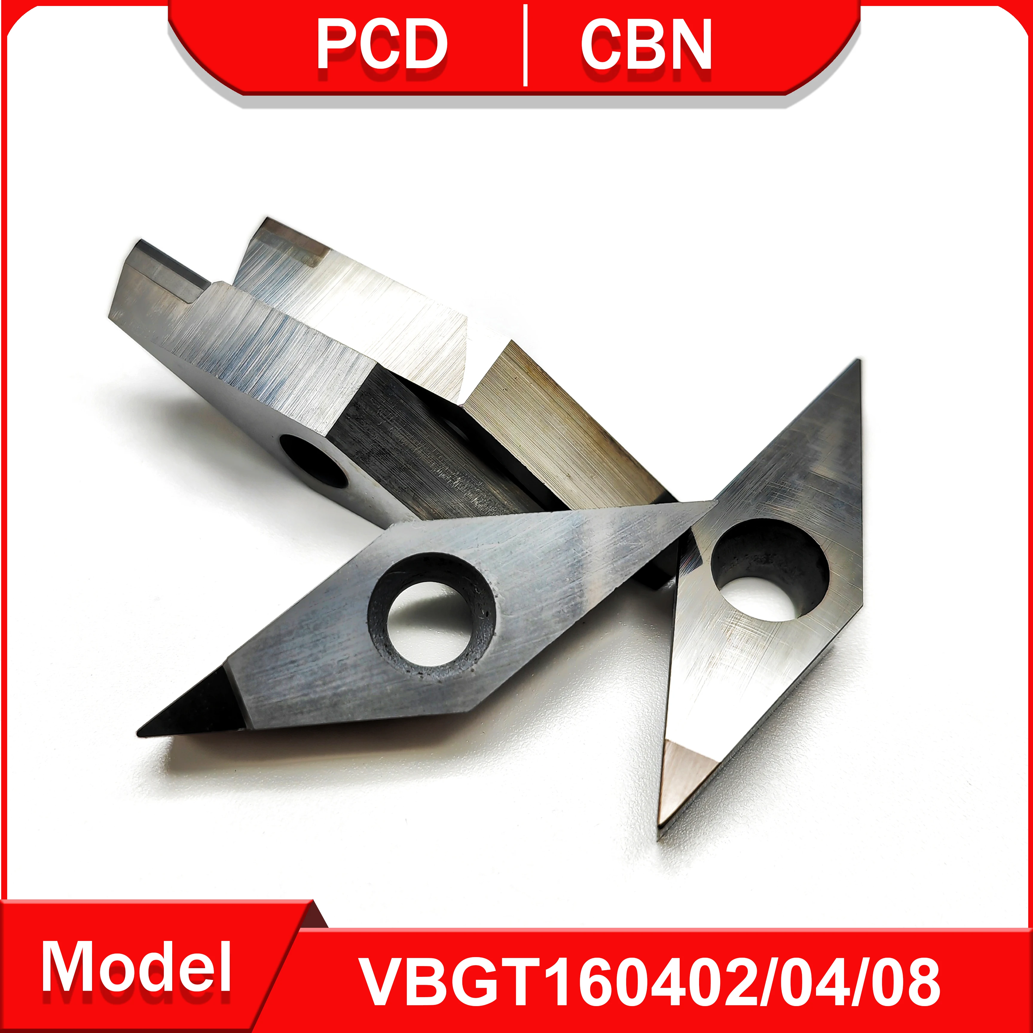 Narzędzie CNC VBGT160402 VBGT160404 VBGT160408 PCD narzędzie tokarskie do aluminium miedziane CBN narzędzia do obróbki twarda stal i żeliwa VBGT