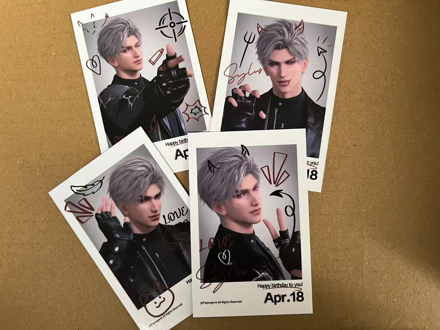 4Pcs/Pack 2025 Game Love and Deepspace Merch Fans Collection Character Cards Sylus Qin Che Valentine's Day Gift