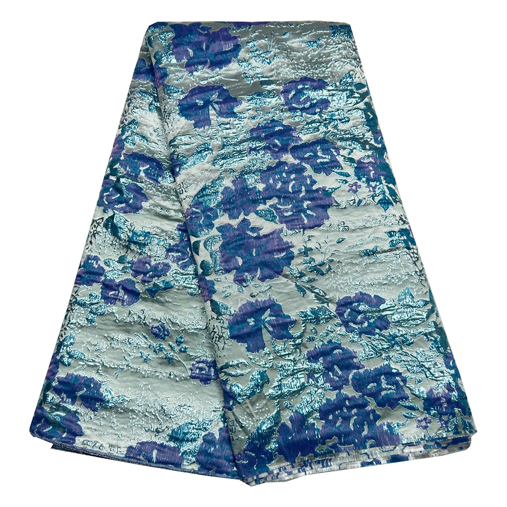 African Jacquard Nigerian Brocade Lace Fabric Sewing Party Dresses For Women High Quality French Gilded Brocade Lace 5 yards