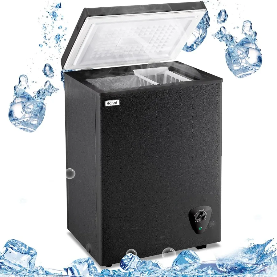 

WANAI глубокая морозильная камера 3,5 куб. фута, мини-морозильная камера, небольшая морозильная камера с верхней открытой дверью и съемной корзиной для хранения, 7 передач, температура