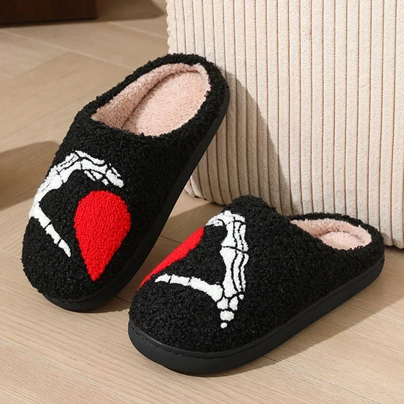 Herbst Winter Halloween Hausschuhe Damen Indoor Rutschfeste Warme Baumwoll-Pantoffeln Leichte Weiche Plüsch-Slides Übergrößen – Detail 15