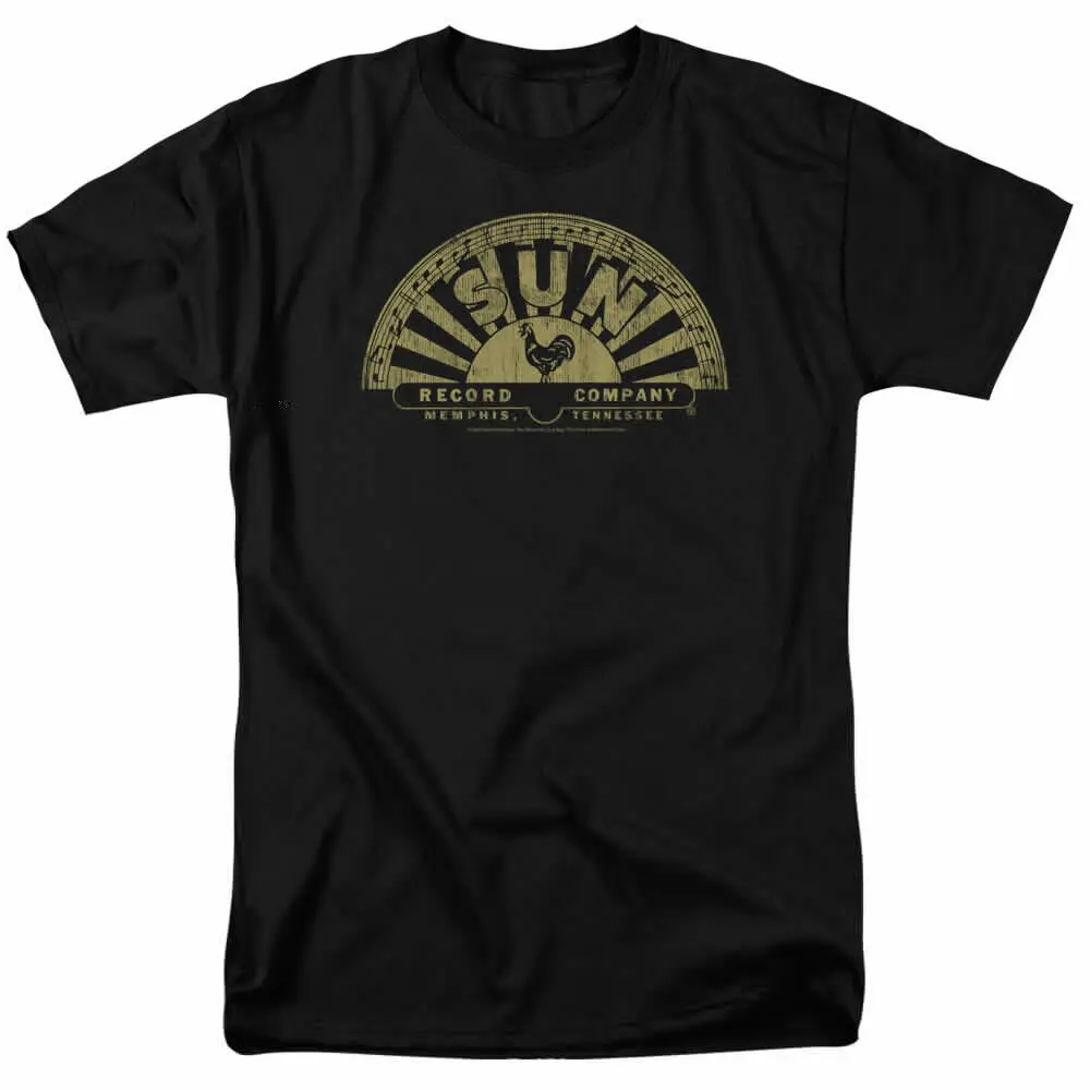 Sun Records Tattered Logo T Shirt Licensed Classic Rock N Roll Merch Black