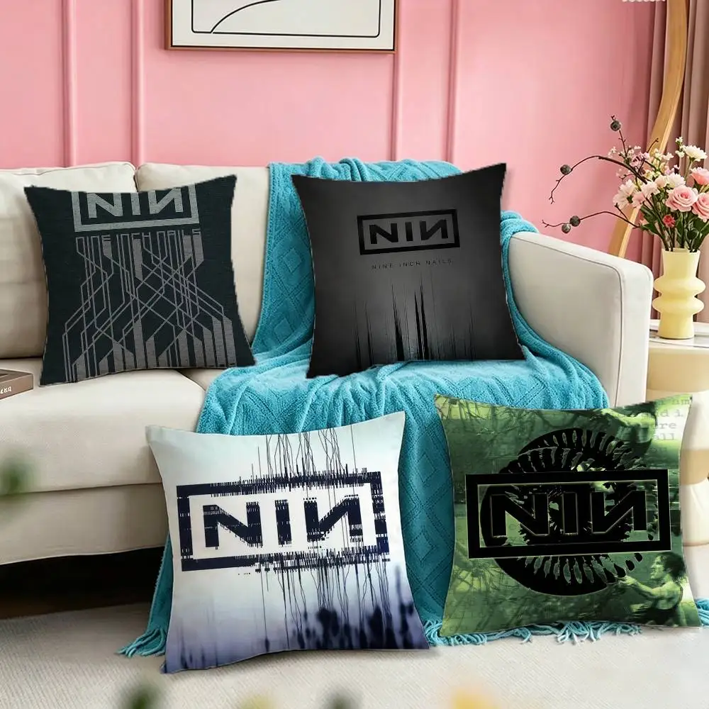 Nine Inch Nails Band Anime Square Double-Sided printed Pillow Case Bedroom Bedside Pillow Sofa Cushion Cover