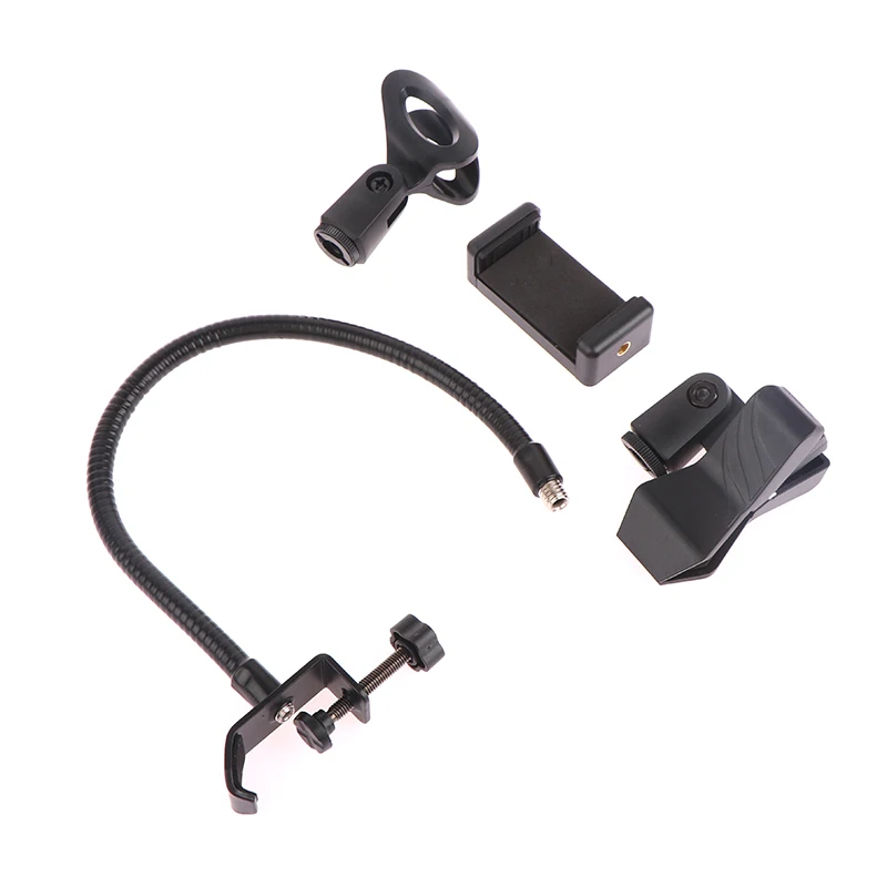Adjustable Microphone Stand Flexible Gooseneck Desktop Stand with Clamp for Broadcasting Studio Live Mic Stand Accessories