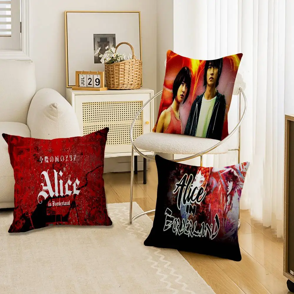 Hot TV Alice In Borderland Pillow Gift Home Office Decoration Bedroom Sofa Car Cushion Cover case 45x45