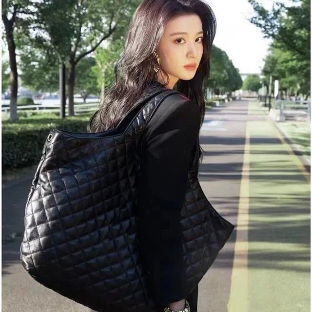 

Leather Handbag Large Capaci op Bag Commuter Bag Single oulder Bag Trendy Diamond Pattern Briti Sle Tote Bag