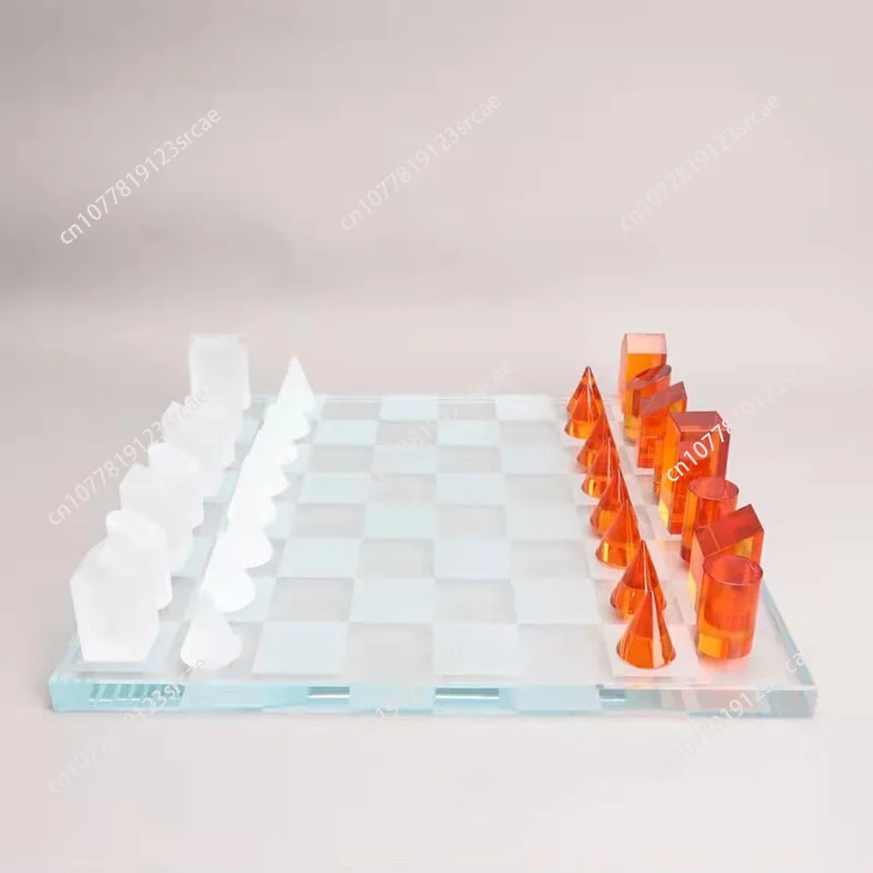 Nordic Minimalist Crystal International Chess Board Chess Ornaments Modern Sample Room Living Room Soft Home Decoration