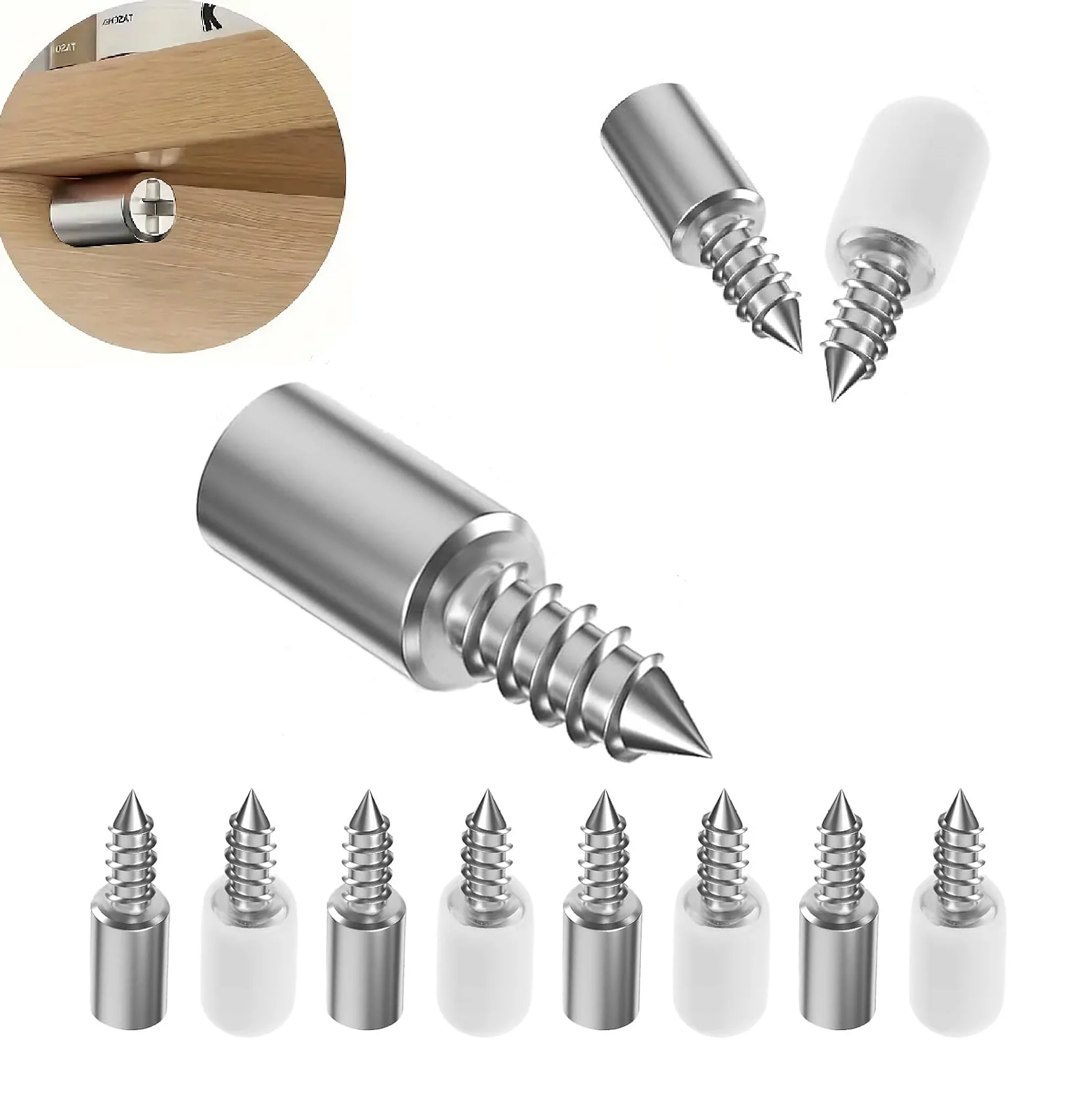 10/20PCS Shelf Support Pegs Shelf Pins for Wood Shelving, Shelf Bracket Pegs with Non-Slip Cover Cabinet Shelf Pegs