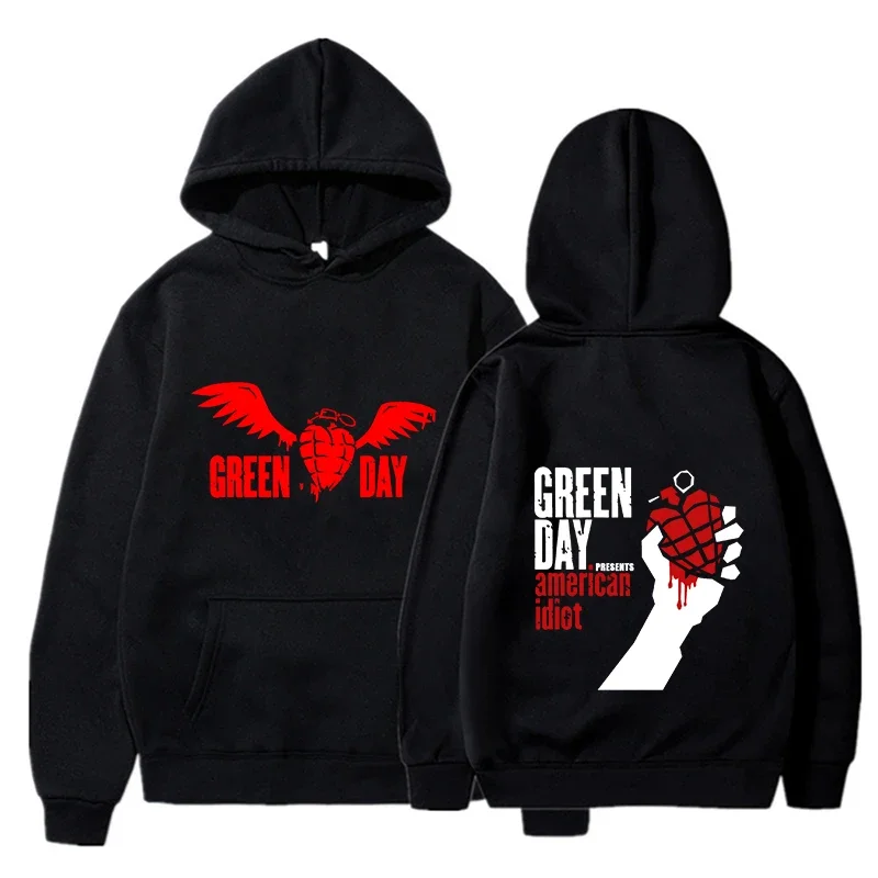 Men's Hoodies Hip Hop Green Day Saviors Printed Streetwear Pullover Long Sleeve Sweatshirts Y2K Men's and Women's Clothes Top